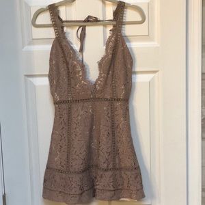 Tobi mauve lace dress.